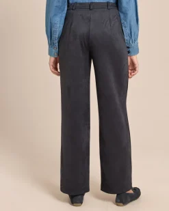 Velours-Stretch Hose mit Falte