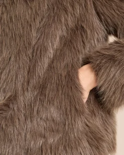 Webpelzjacke mit breitem Kragen