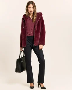 Webpelzjacke mit Kapuze