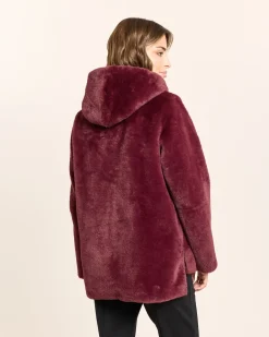 Webpelzjacke mit Kapuze
