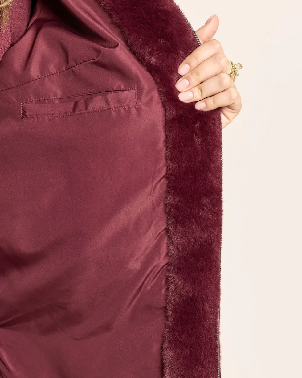 Webpelzjacke mit Kapuze