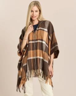 Webponcho mit Reißverschluss
