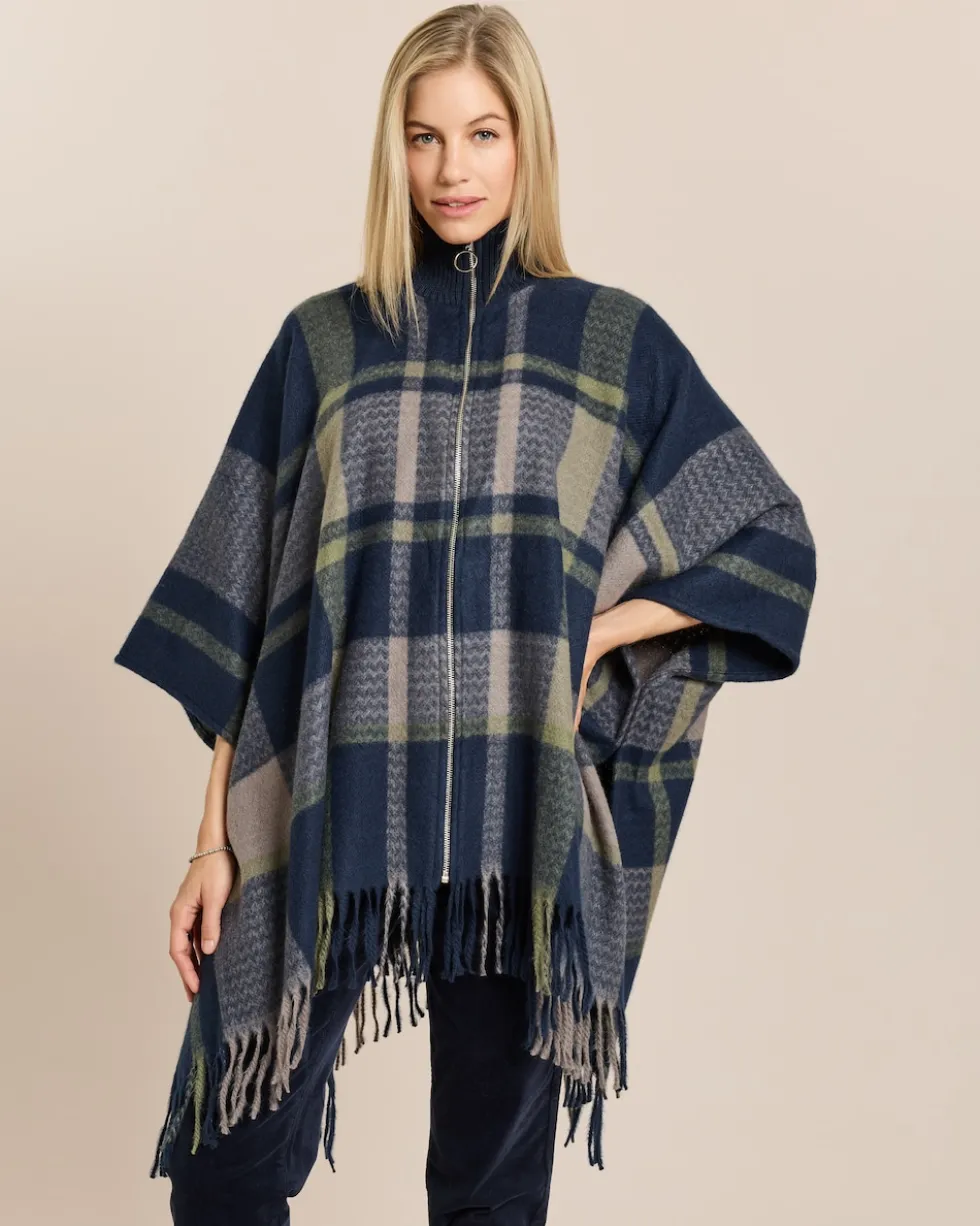 Webponcho mit Reißverschluss