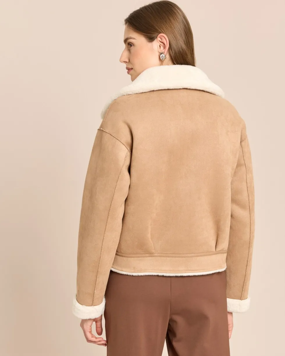 Wendejacke Webpelz/Velourslederimitat