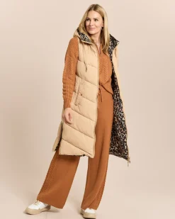 Wende-Steppweste mit Leoprint