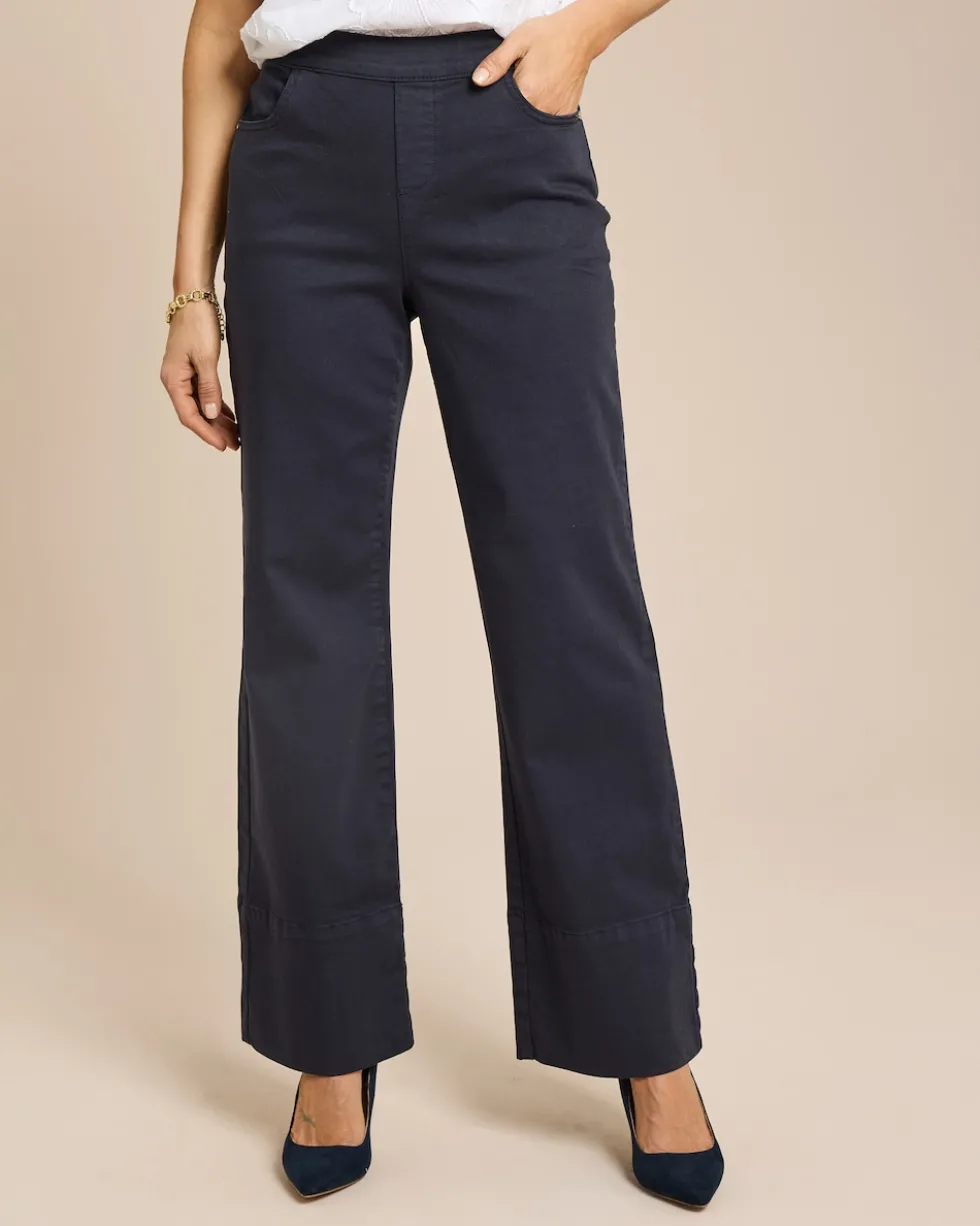 Wide Leg Hose Denim-Look