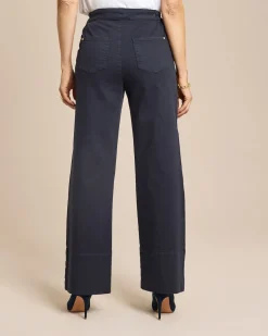 Wide Leg Hose Denim-Look