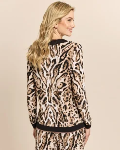Wide Leg Hose mit Animal Print