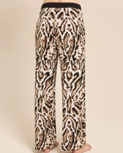 Wide Leg Hose mit Animal Print