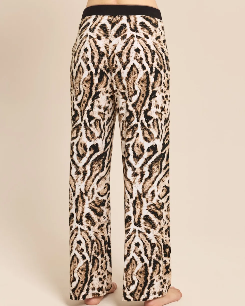Wide Leg Hose mit Animal Print