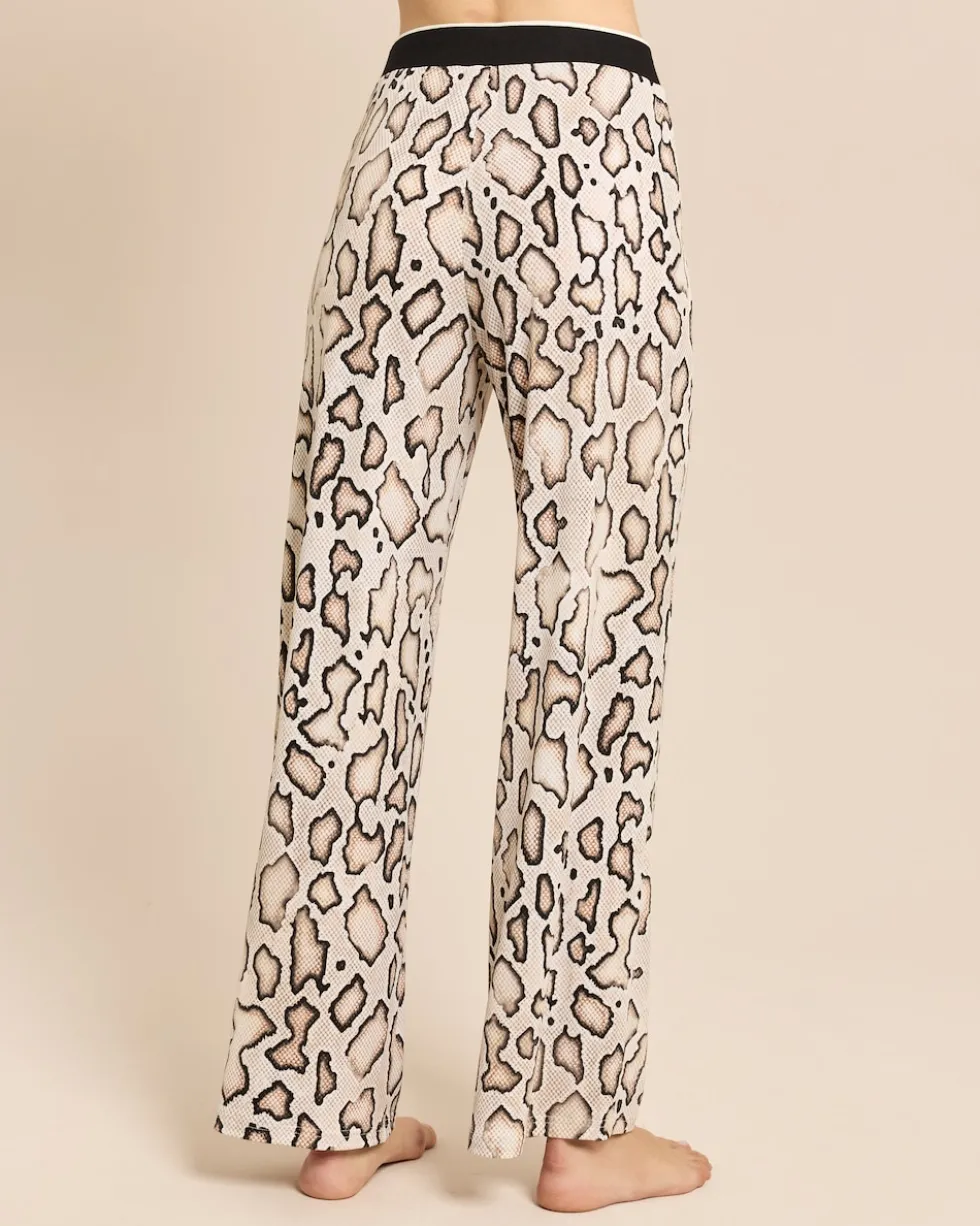 Wide Leg Hose mit Animal Print