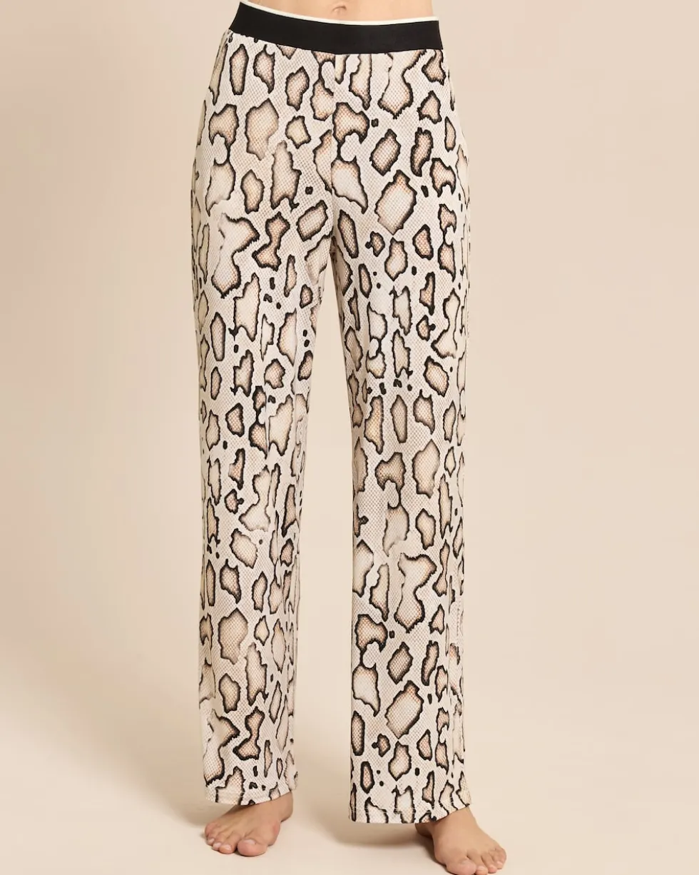 Wide Leg Hose mit Animal Print