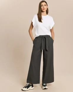 Wide Leg Hose mit Bindeband