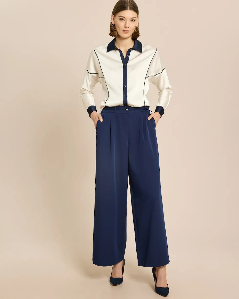 Wide leg Hose mit Gürtel