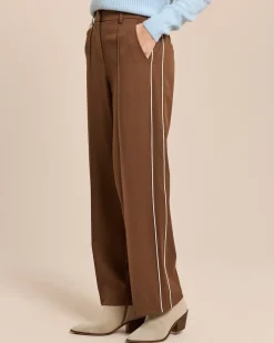 Wide Leg Hose mit Kontrast
