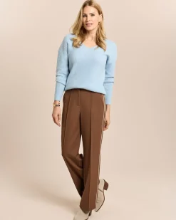 Wide Leg Hose mit Kontrast