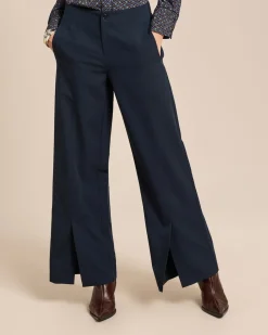 Wide Leg Hose mit Schlitz