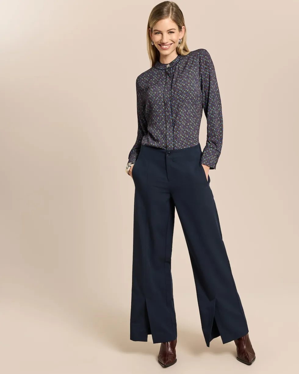Wide Leg Hose mit Schlitz