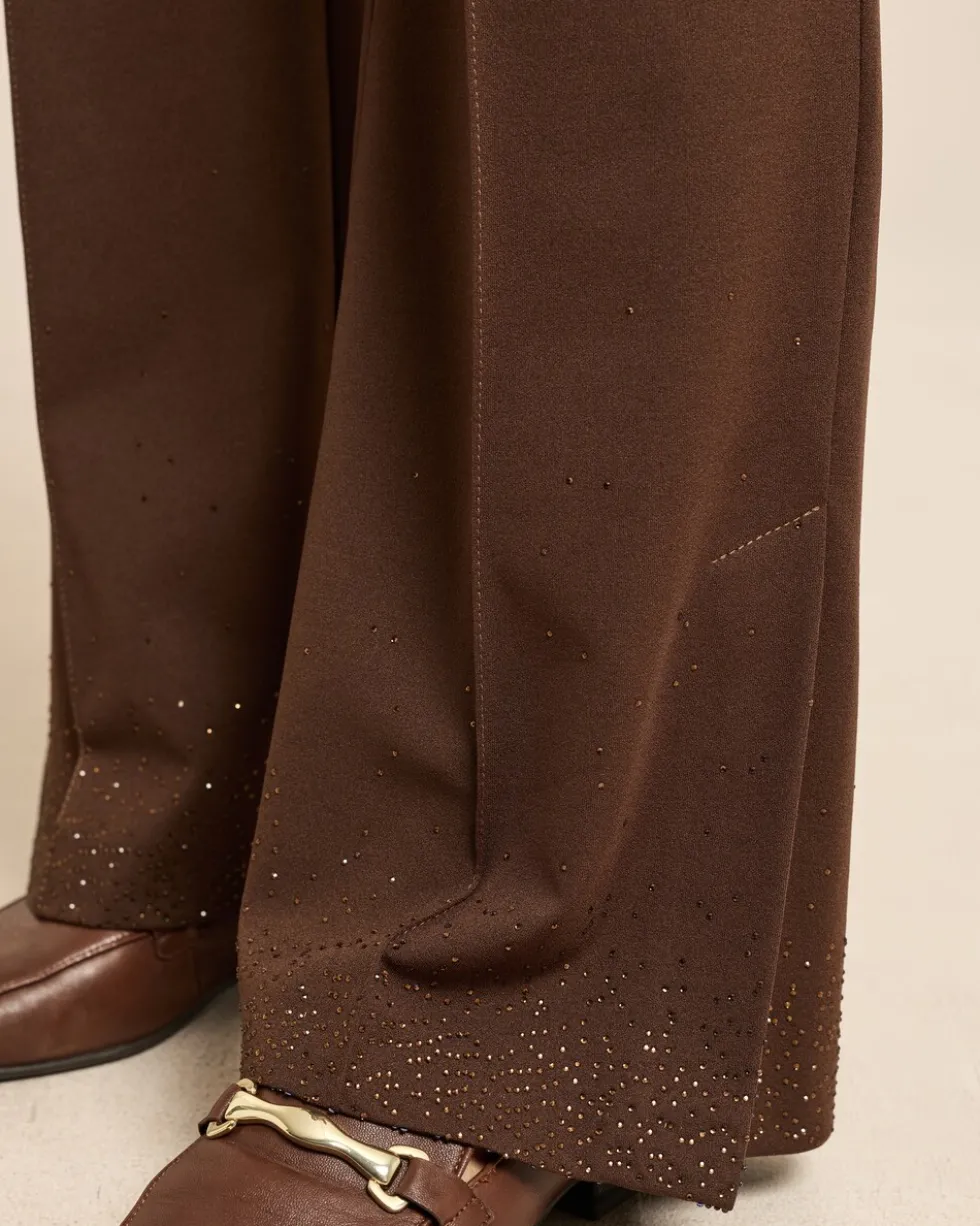 Wide Leg Hose mit Schlitzen