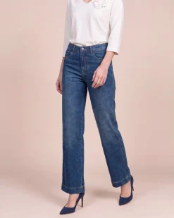Wide Leg Jeans bedruckt