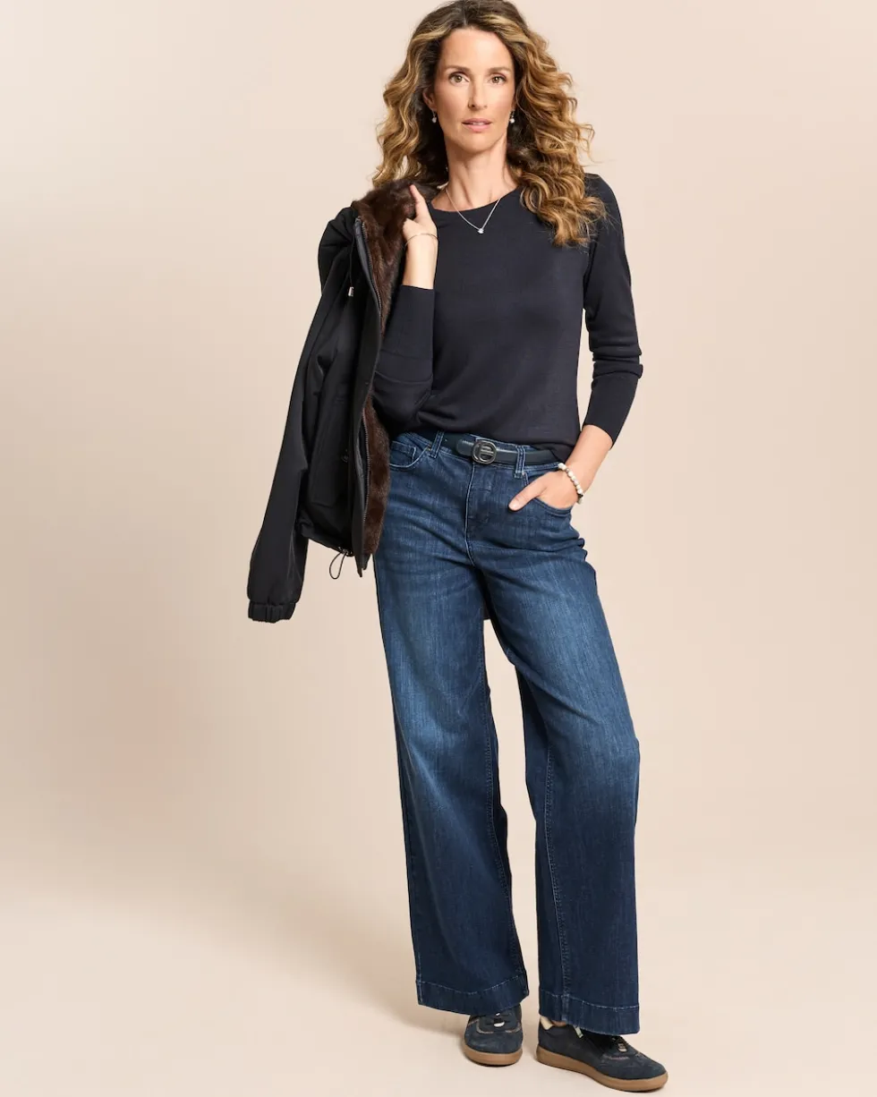 Wide Leg Jeans Hose Super Stretch