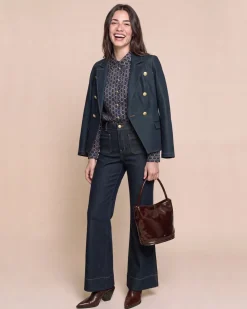 Wide Leg Jeans mit aufgesetzten Taschen