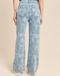 Wide Leg Jeans mit Blumenprint