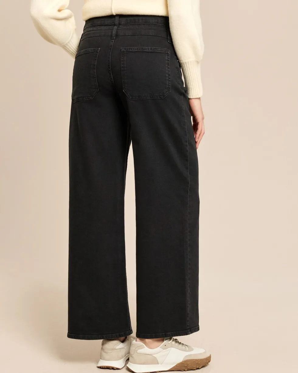 Wide Leg Jeans mit Bunddetail