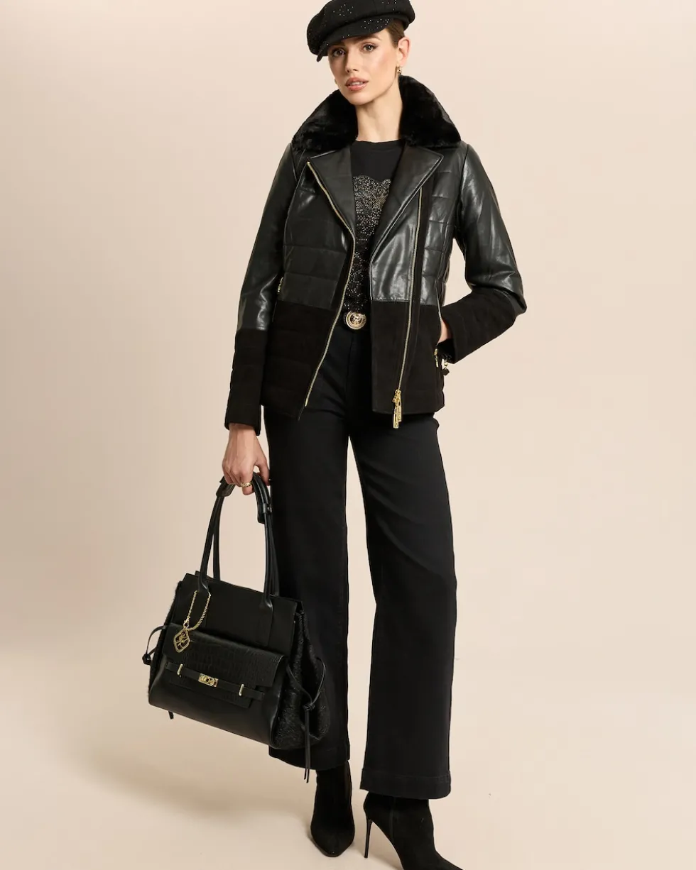 Wide Leg Jeans mit Kettendeko