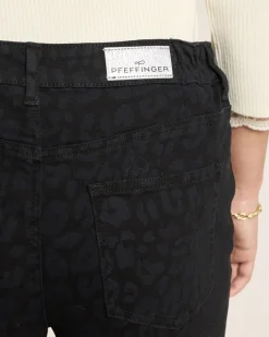 Wide Leg Jeans mit Leo Print allover