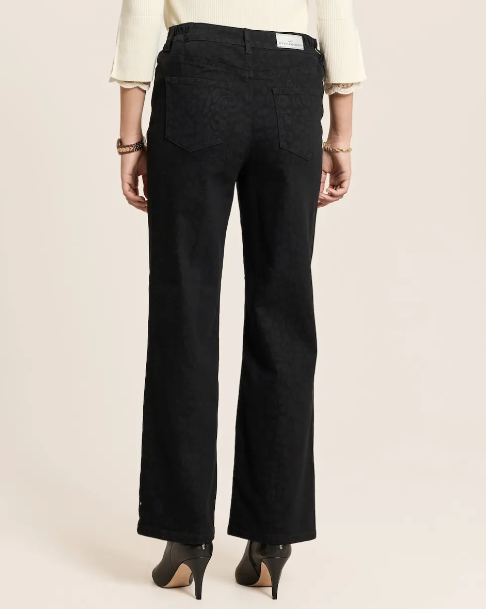 Wide Leg Jeans mit Leo Print allover