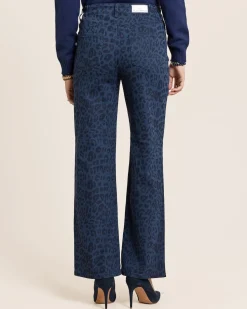 Wide Leg Jeans mit Leo Print allover