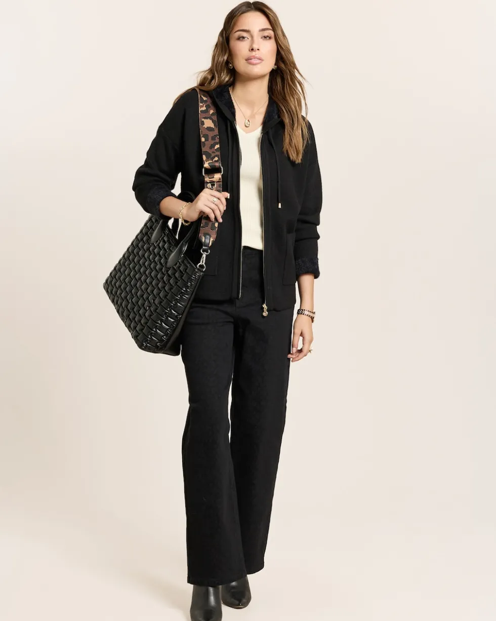 Wide Leg Jeans mit Leo Print allover