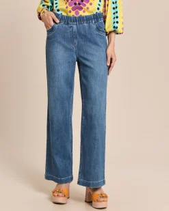 Wide Leg Jeans mit Rundumdehnbund
