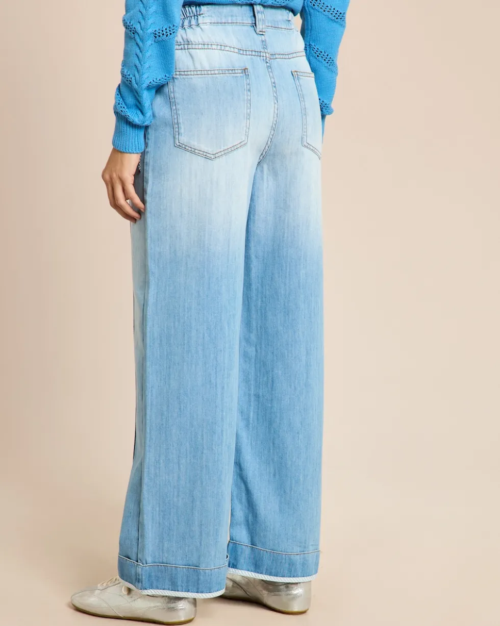 Wide leg Jeans mit Streifendetail