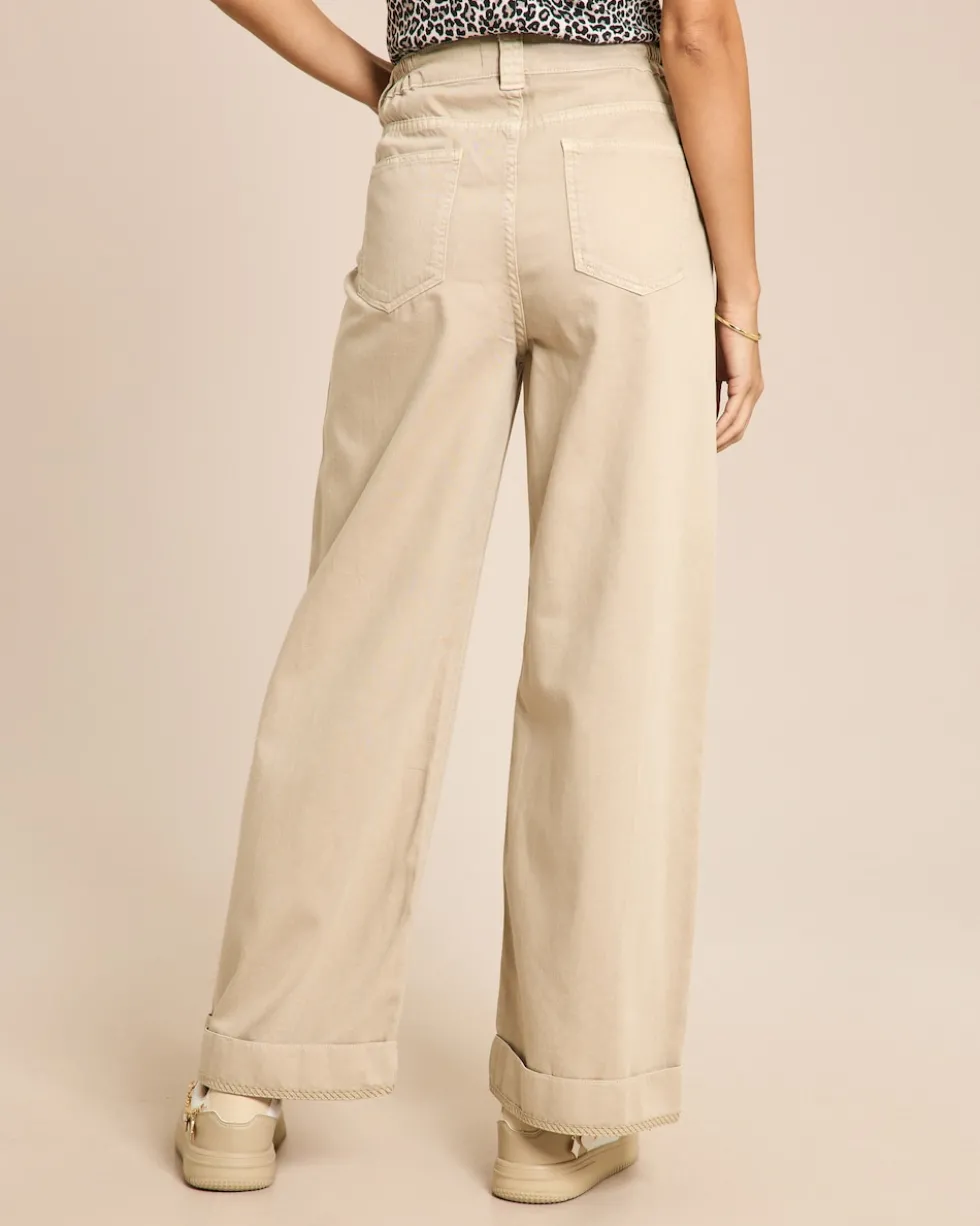 Wide leg Jeans mit Streifendetail