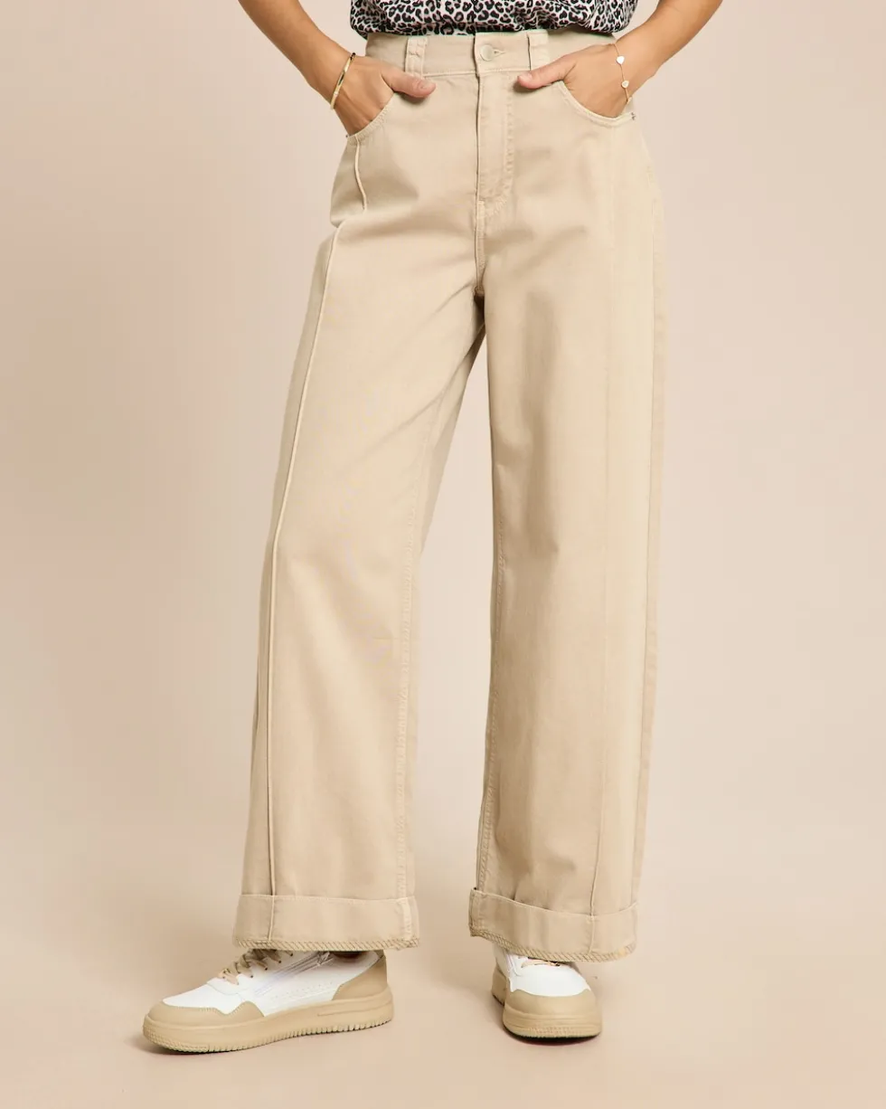 Wide leg Jeans mit Streifendetail
