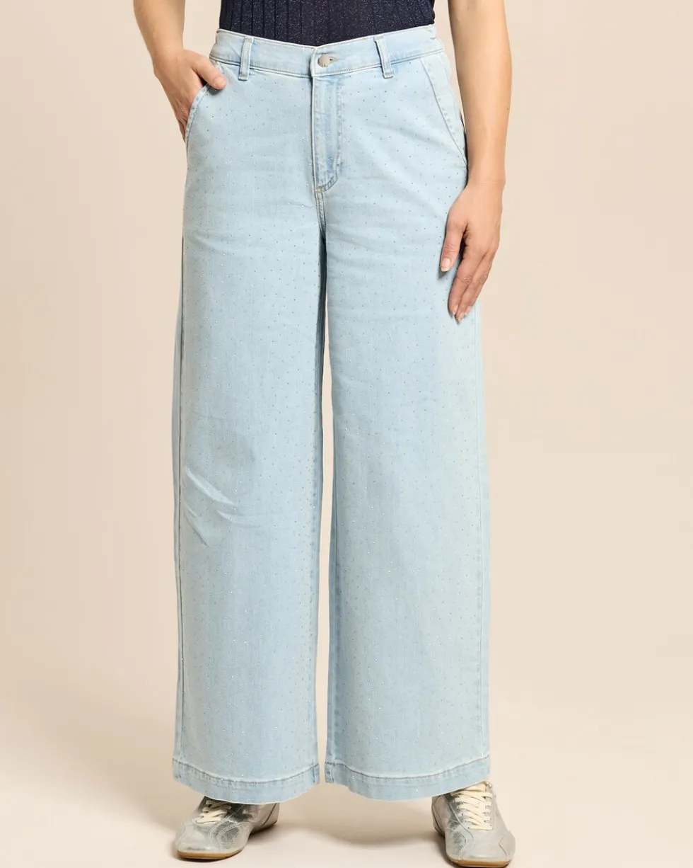 Wide-Leg-Jeans mit Teildehnbund