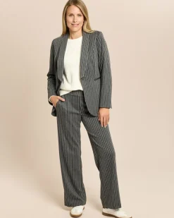 Wide Leg Nadelstreifen Schlupfhose