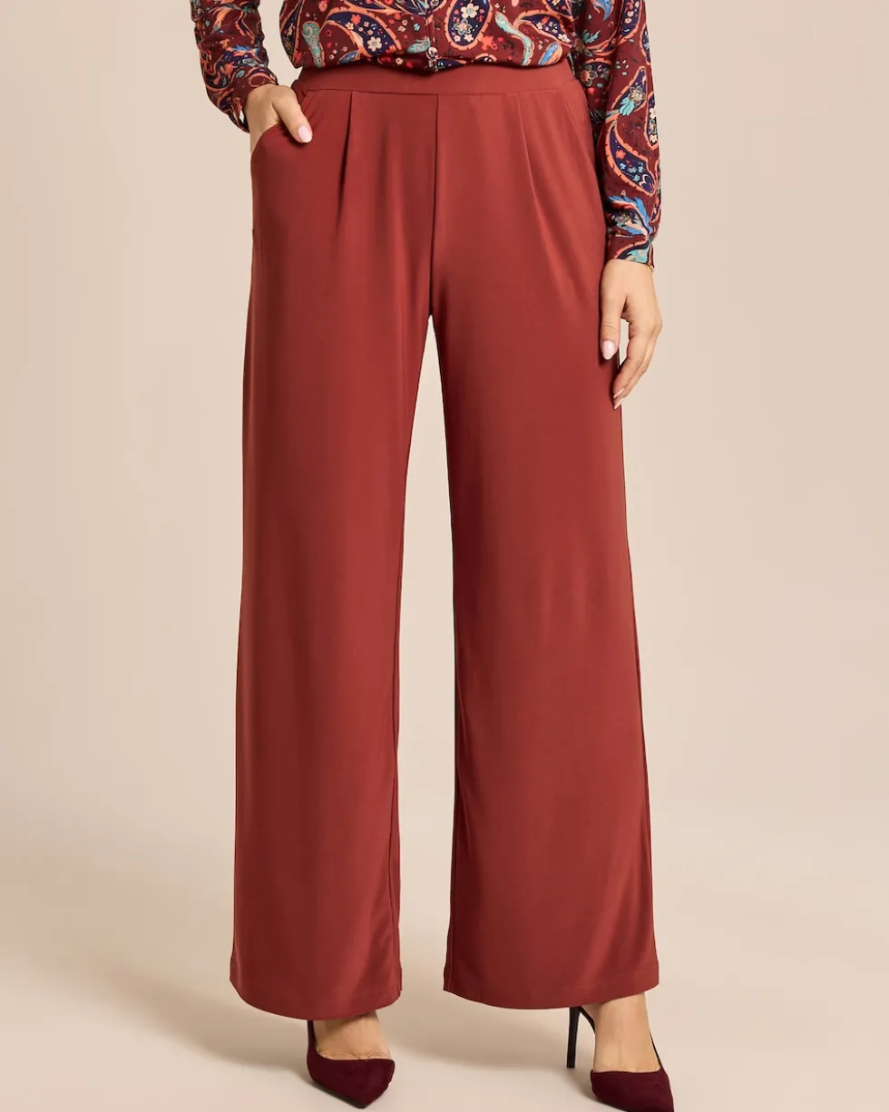 Wide Leg Schlupfhose mit Falte