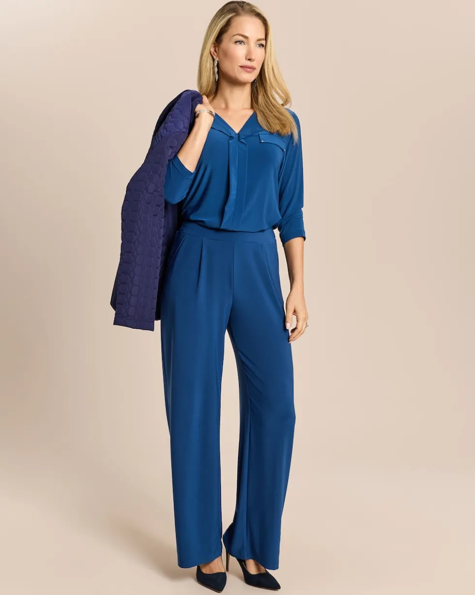 Wide Leg Schlupfhose mit Falte