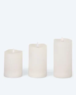Wiederaufladbare LED-Stumpenkerzen, 3tlg.