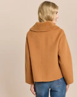 Wolljacke mit Teddy-Kragen
