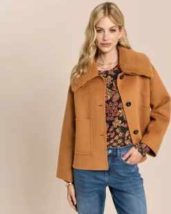 Wolljacke mit Teddy-Kragen