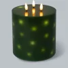 XL Drei-Docht-Kerze mit integrierter LED-Lichterkette