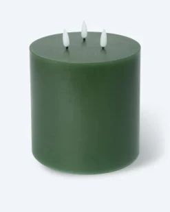 XL Drei-Docht-Kerze mit integrierter LED-Lichterkette