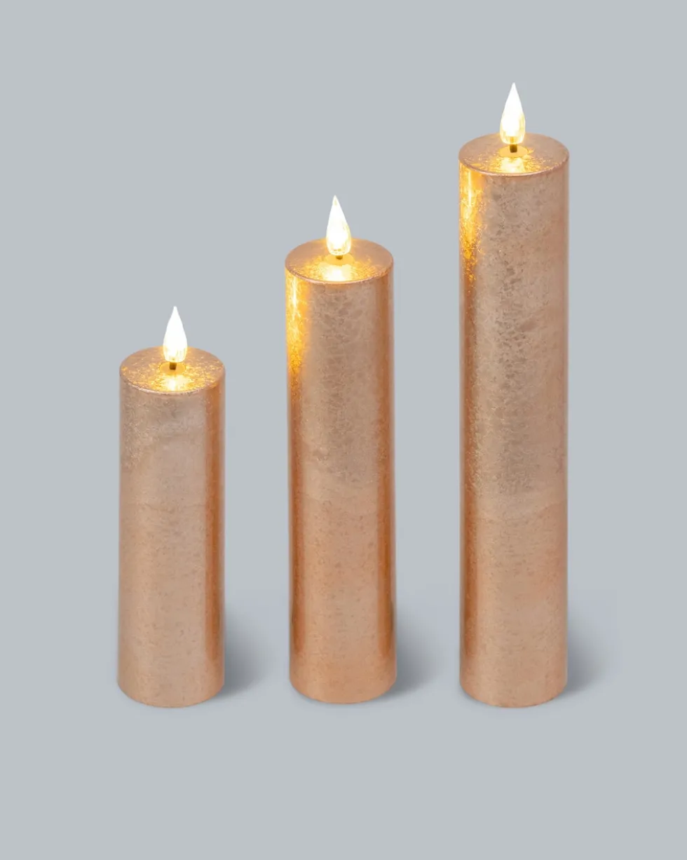 XXL-Kerzen "Metallic", 3tlg.